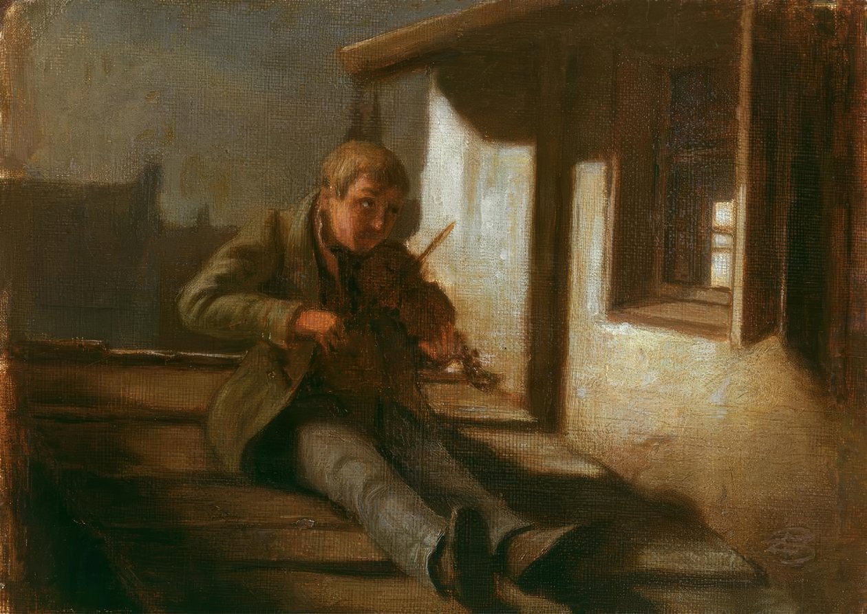 Skrzypek na dachu autorstwa Carl Spitzweg
