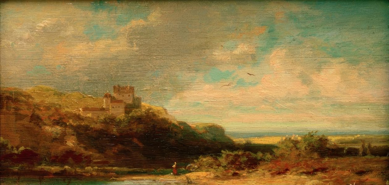 Krajobraz z doliną rzeki i zamkiem autorstwa Carl Spitzweg