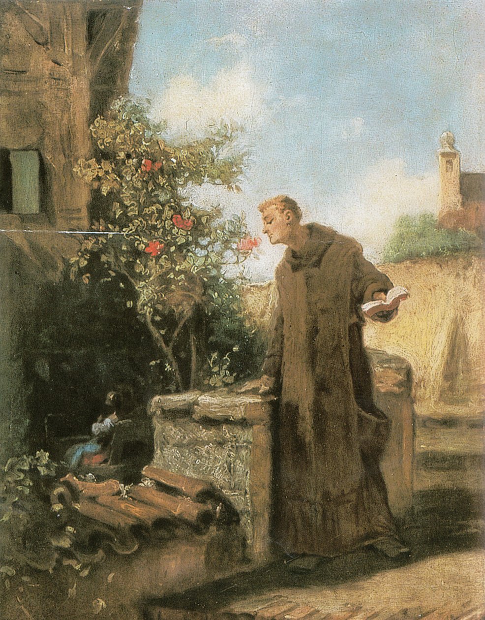 Mnich pachnący różą autorstwa Carl Spitzweg