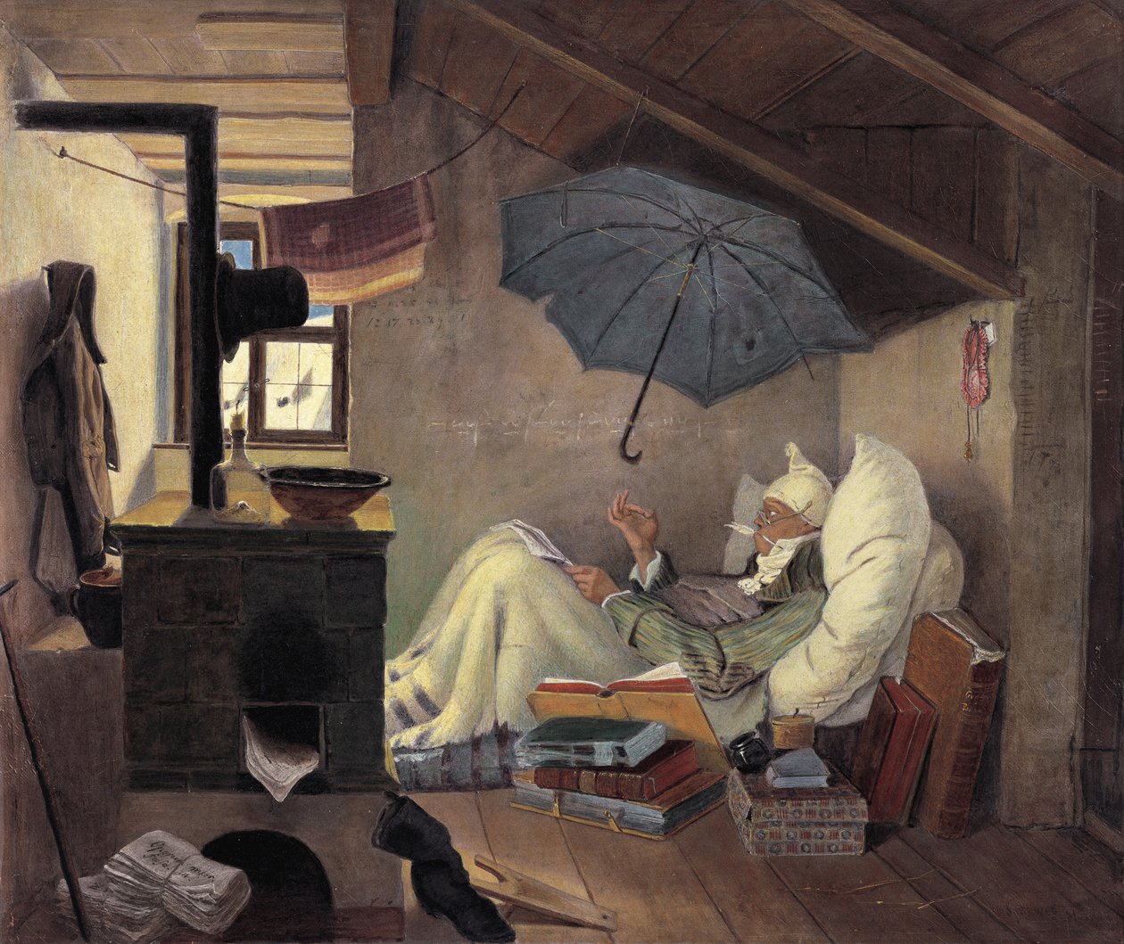 Biedny poeta, 1839 autorstwa Carl Spitzweg
