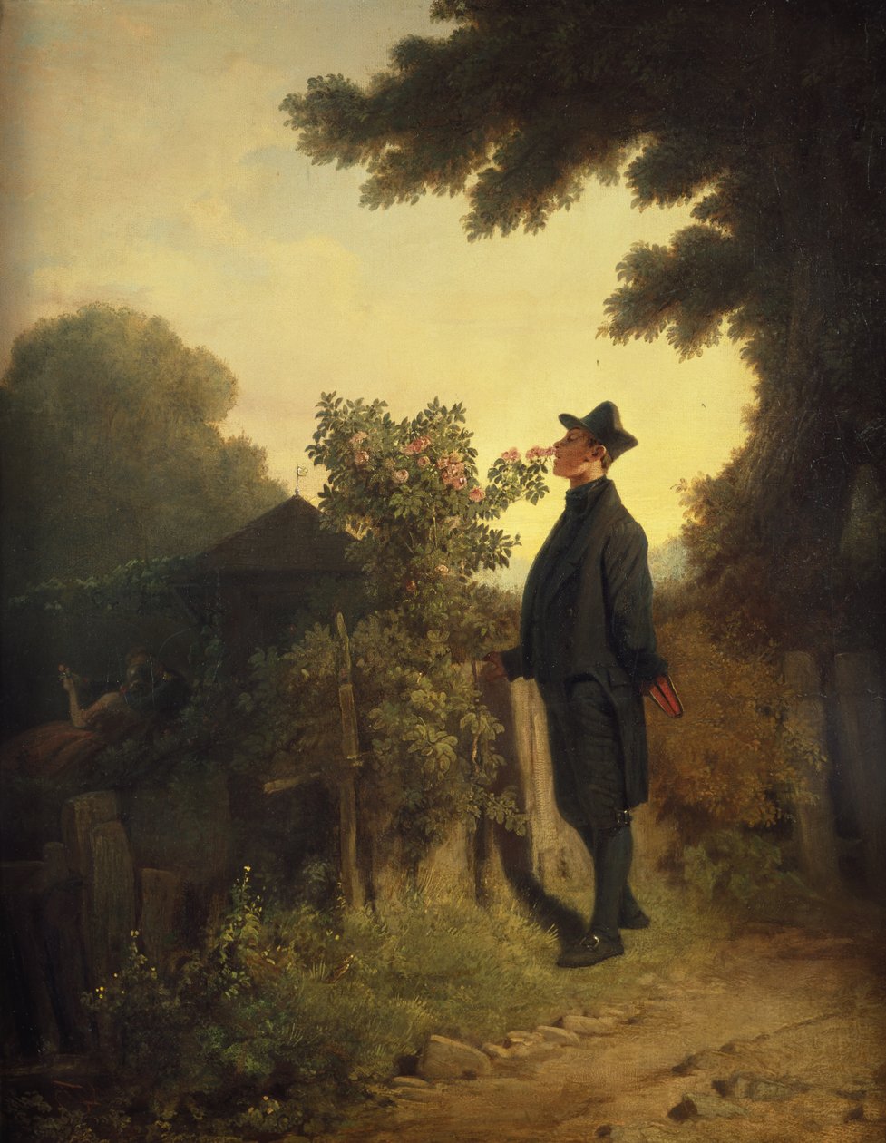 Miłośnik róż, ok. 1847-50 (olej na płótnie) autorstwa Carl Spitzweg