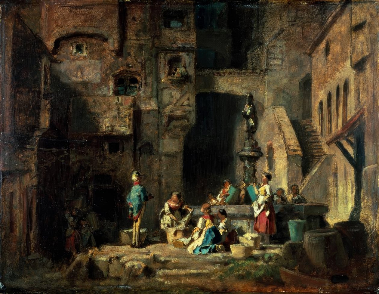 Praczki przy studni autorstwa Carl Spitzweg