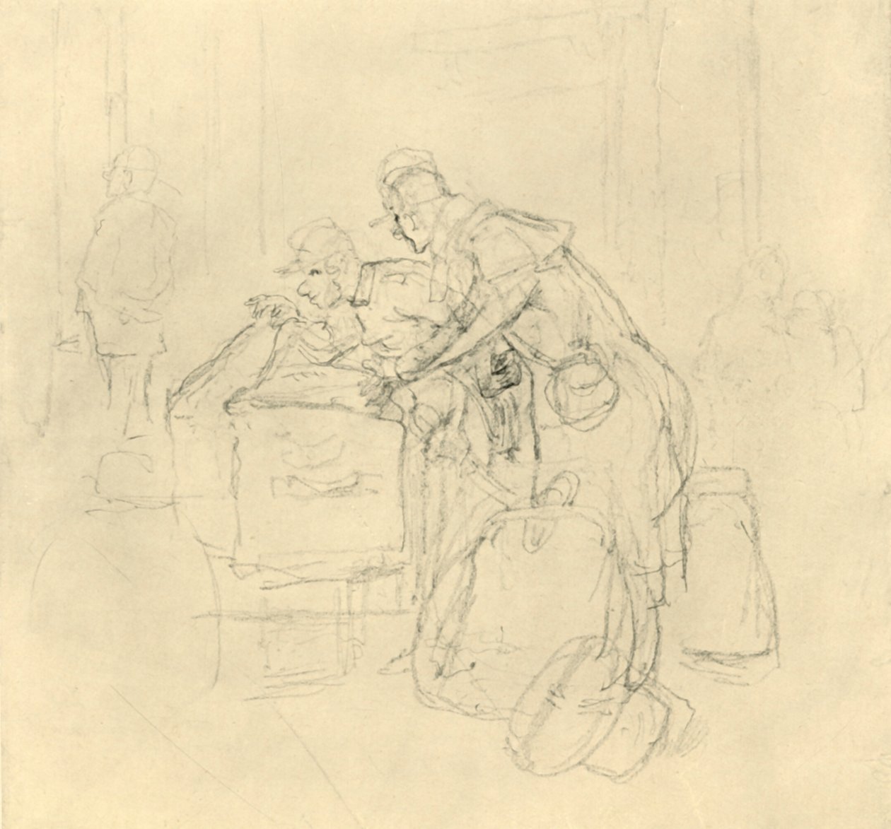 Zollvisitation II, połowa końca XIX w., ok. 1924. autorstwa Carl Spitzweg
