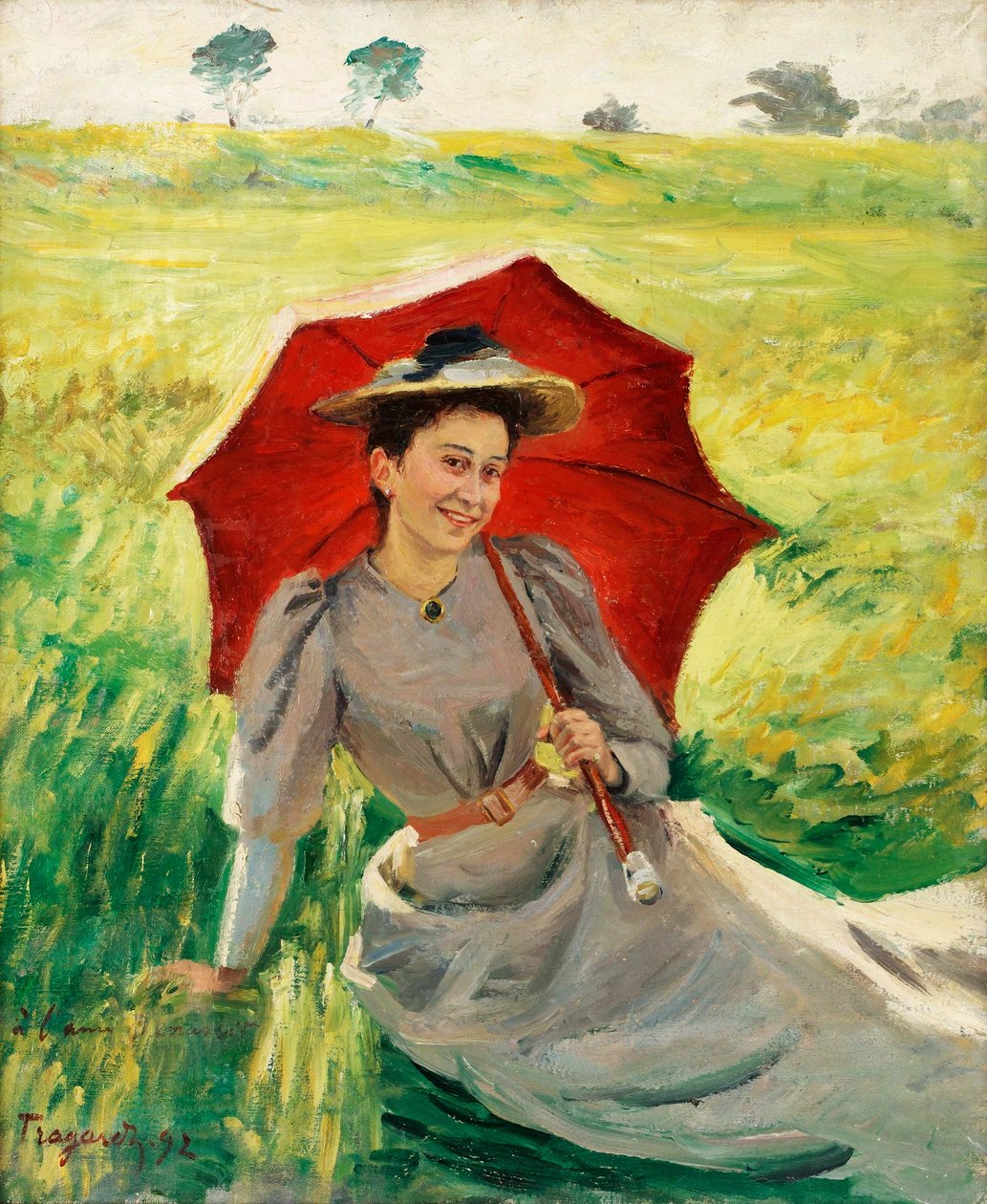 Dama z czerwoną parasolką autorstwa Carl Tragardh