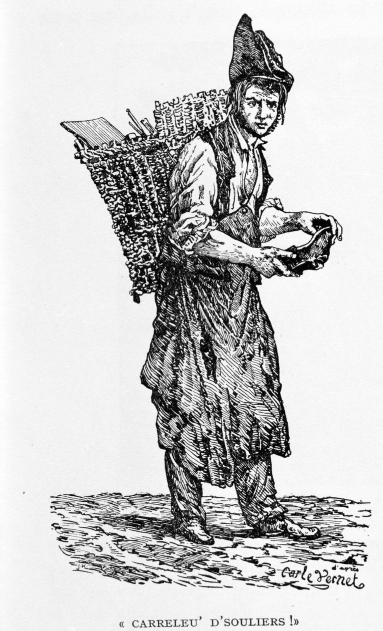 Szewc, rycina Carle Vernet. autorstwa Carle (after) Vernet
