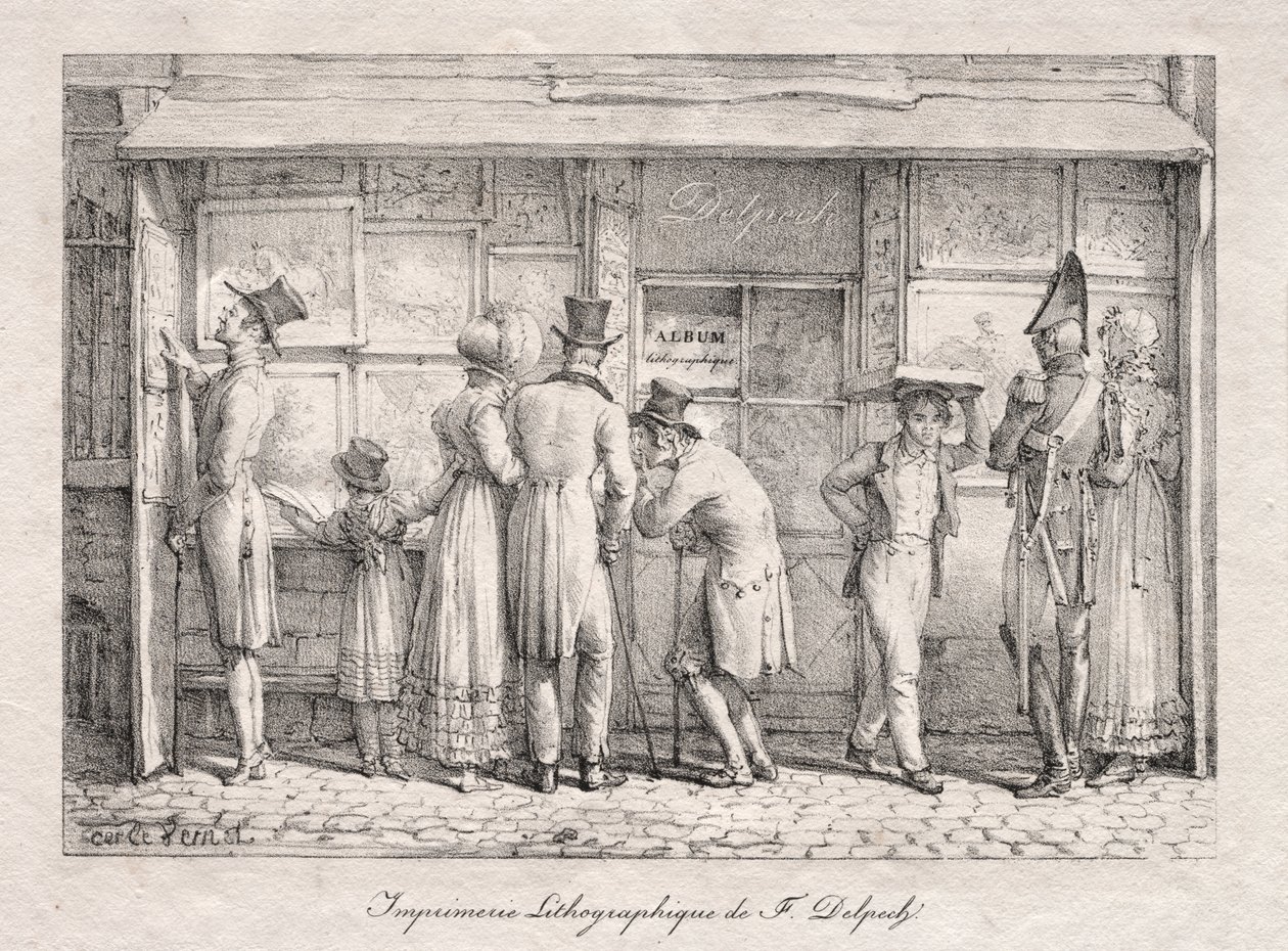 Drukarnia litograficzna Delpech autorstwa Carle Vernet