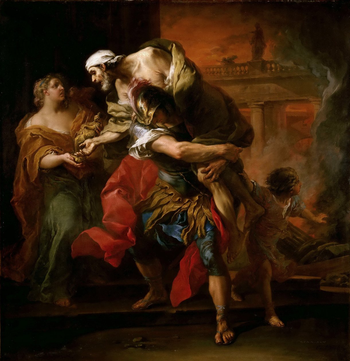 Eneasz niosący Anchise autorstwa Carle van Loo