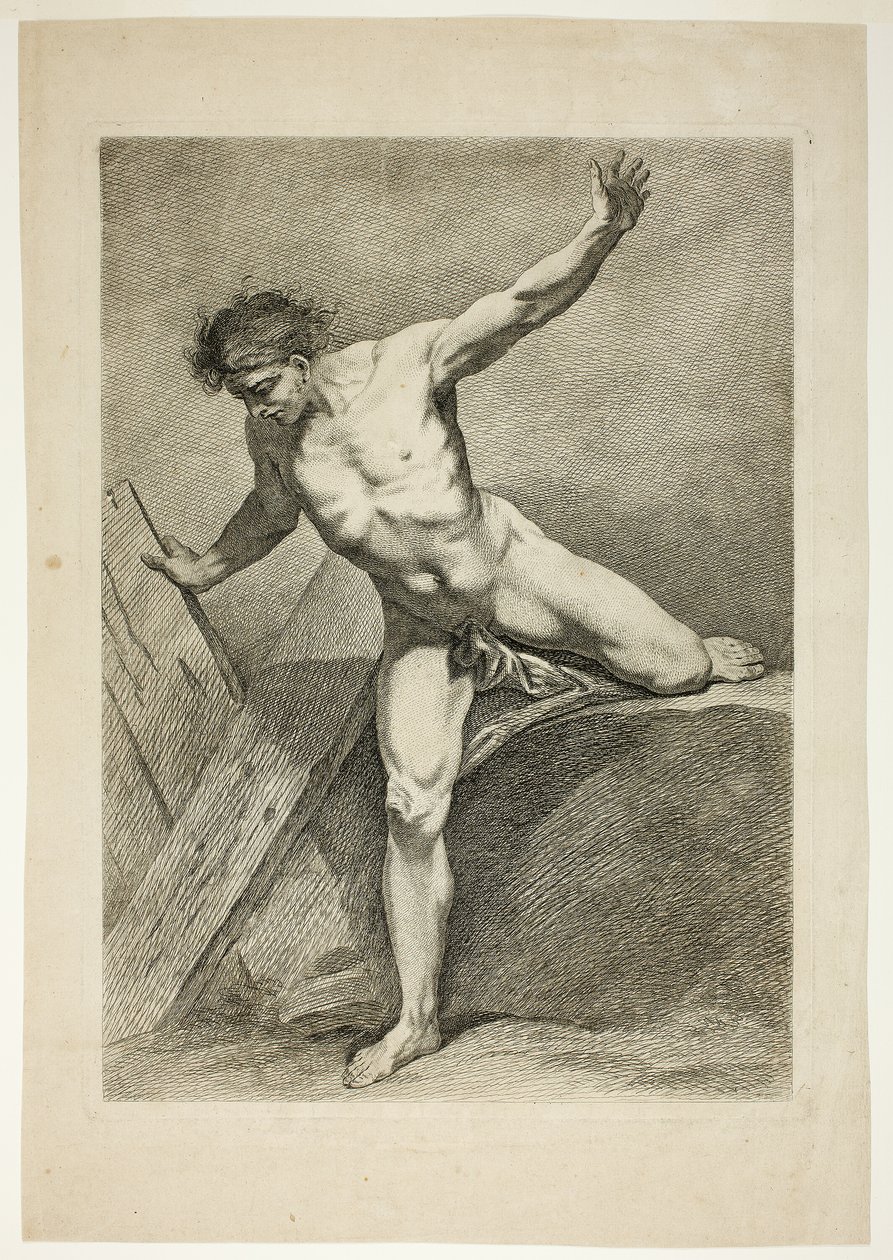 Rysunek, od Six Figures Académiques autorstwa Carle van Loo