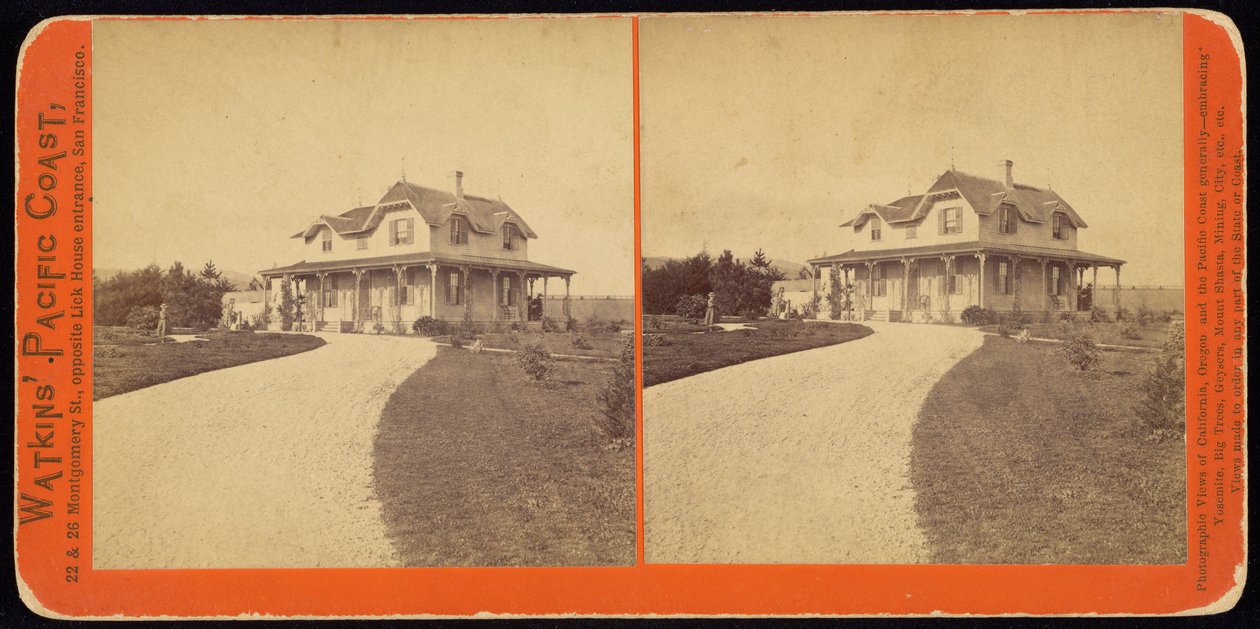 (Niezidentyfikowana rezydencja, prawdopodobnie w Kalifornii) autorstwa Carleton E. Watkins