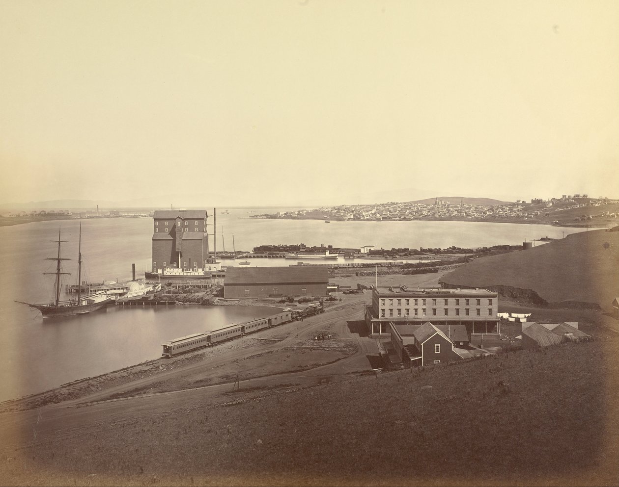 Miasto Vallejo z południowego Vallejo, hrabstwo Solano autorstwa Carleton E. Watkins