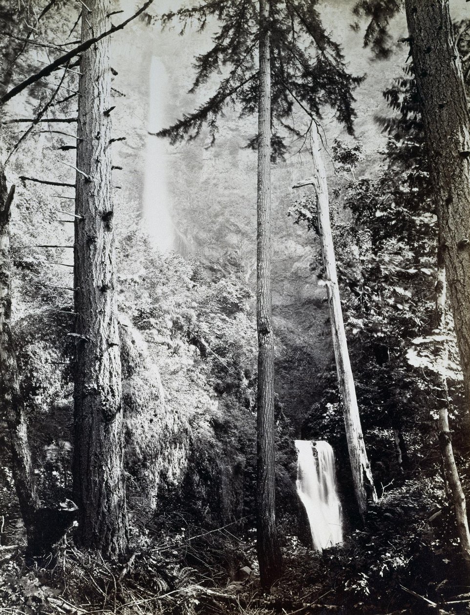 Wodospady Multnomah, Kaskady, Rzeka Kolumbia autorstwa Carleton E. Watkins