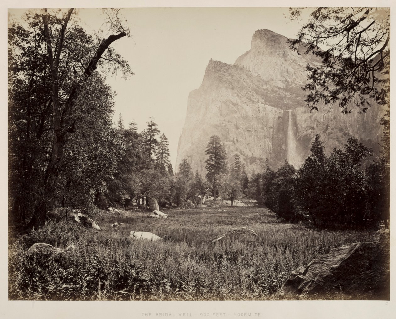 Welon ślubny, Yosemite, ok. 1930 r. 1865-1866. autorstwa Carleton E. Watkins