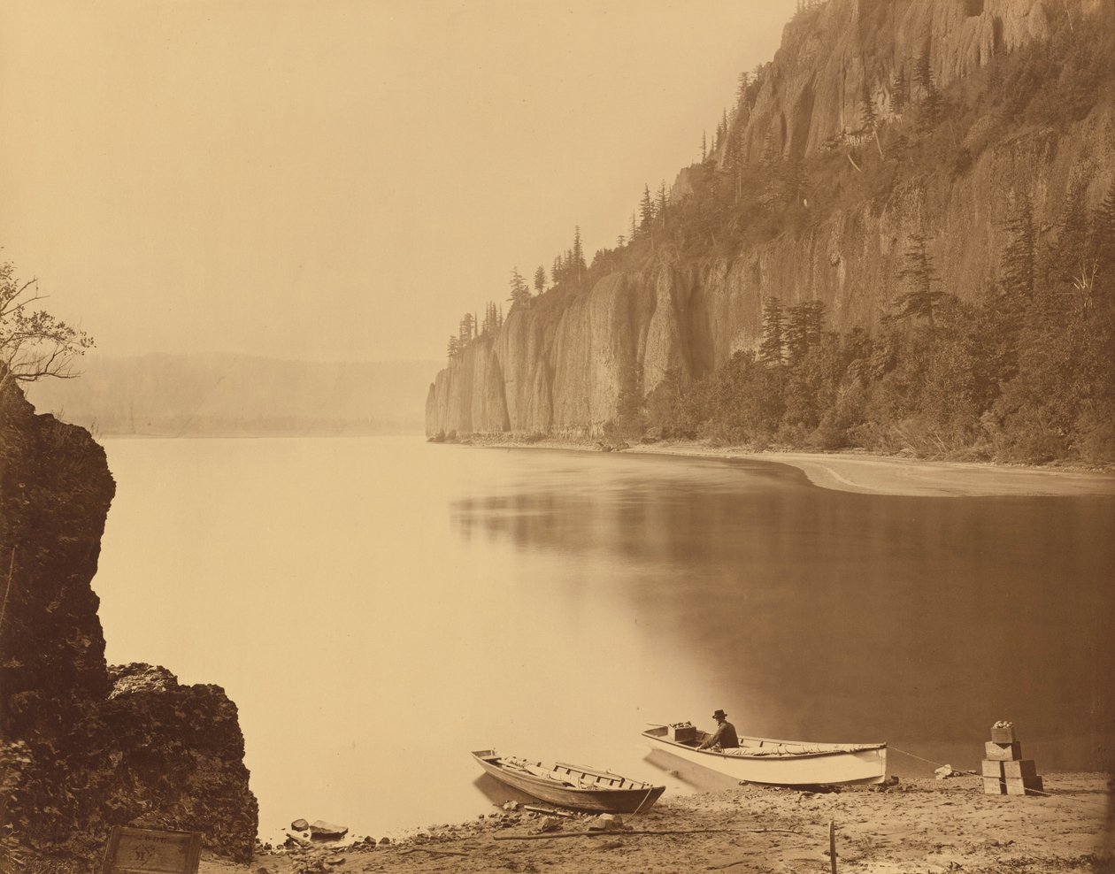Przylądek Horn, rzeka Columbia, 1867 r. (zdjęcie) autorstwa Carleton Emmons Watkins