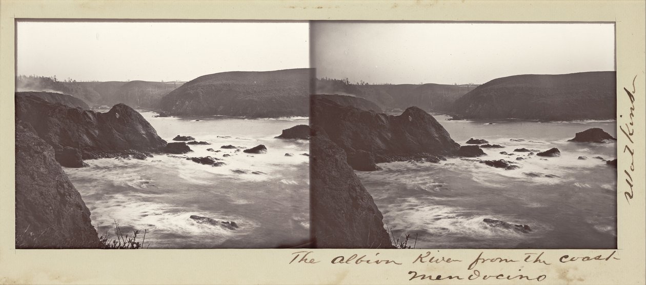 Rzeka Albion z wybrzeża, Mendocino autorstwa Carleton Watkins