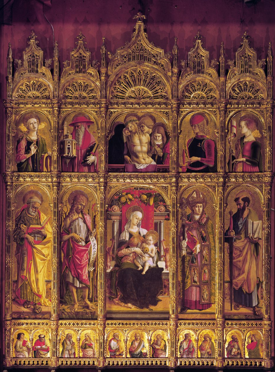 Ołtarz św. 1430-95 (tempera na drewnie) autorstwa Carlo Crivelli