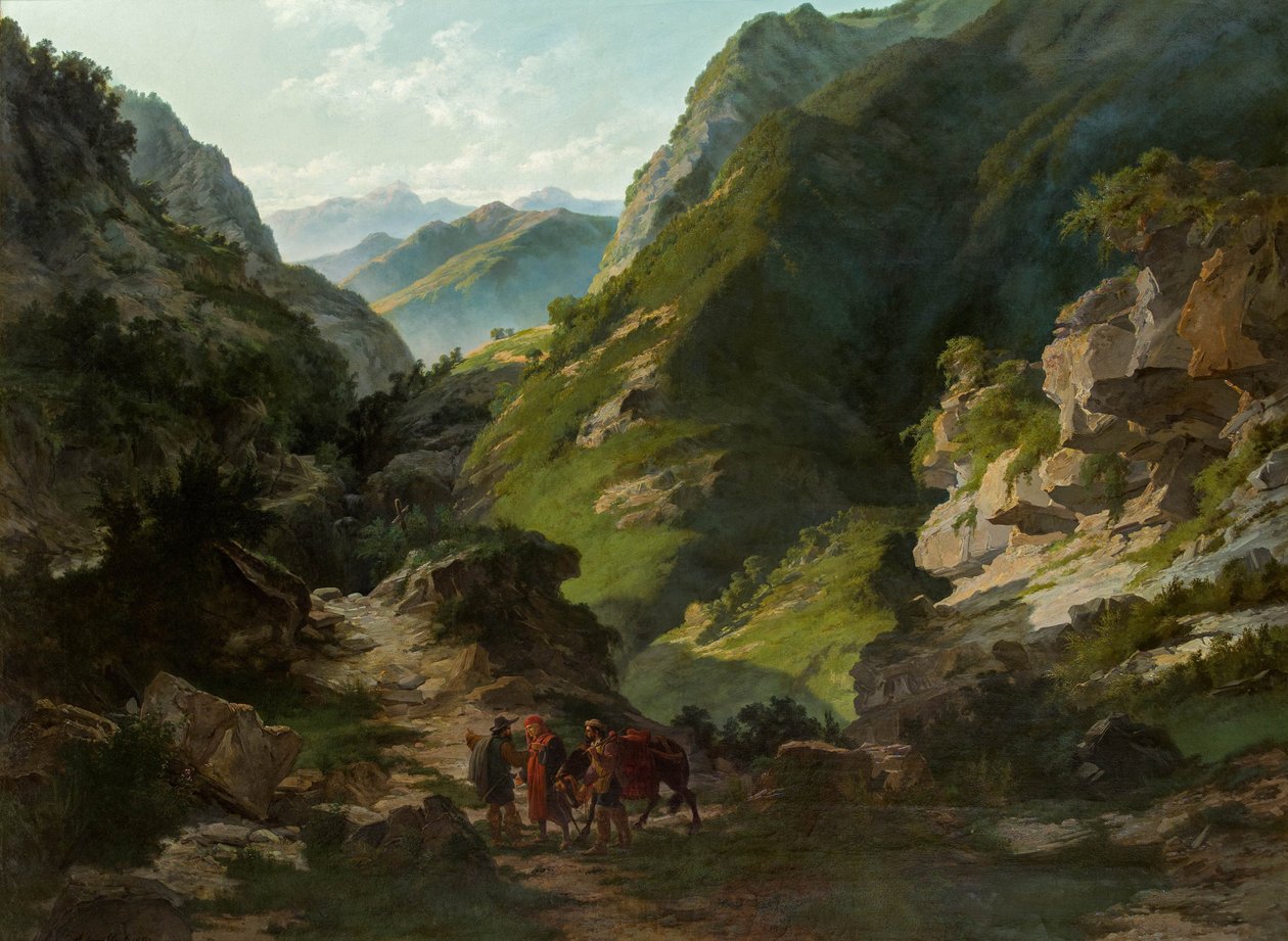 Podróżnicy w górach autorstwa Carlo Ademollo