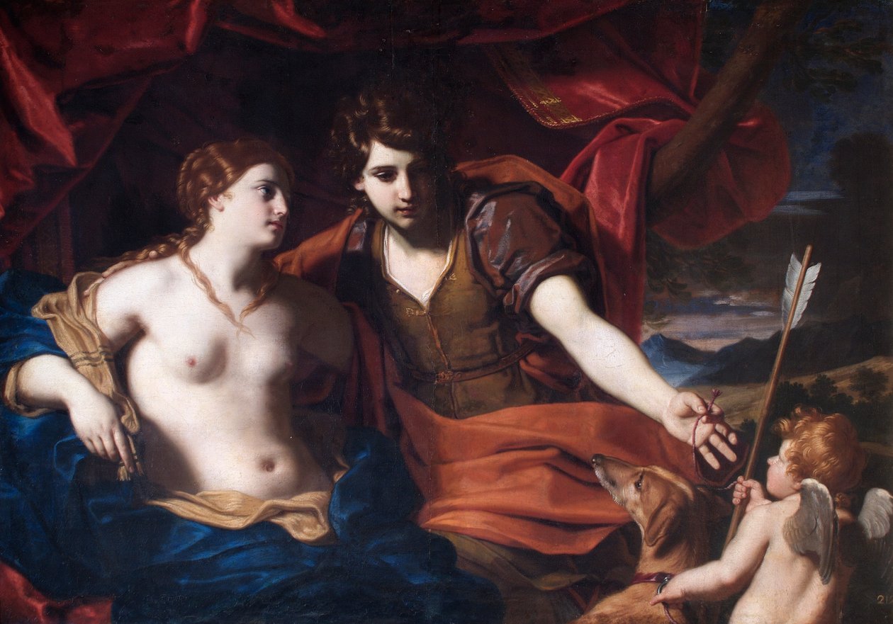 "Wenus i Adonis", c1700-c1710 autorstwa Carlo Cignani
