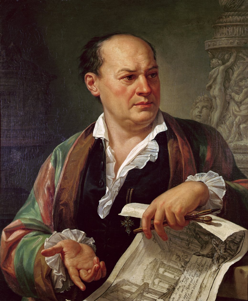 Portret Giovanniego Battisty Piranesiego, 1779 autorstwa Carlo Labruzzi