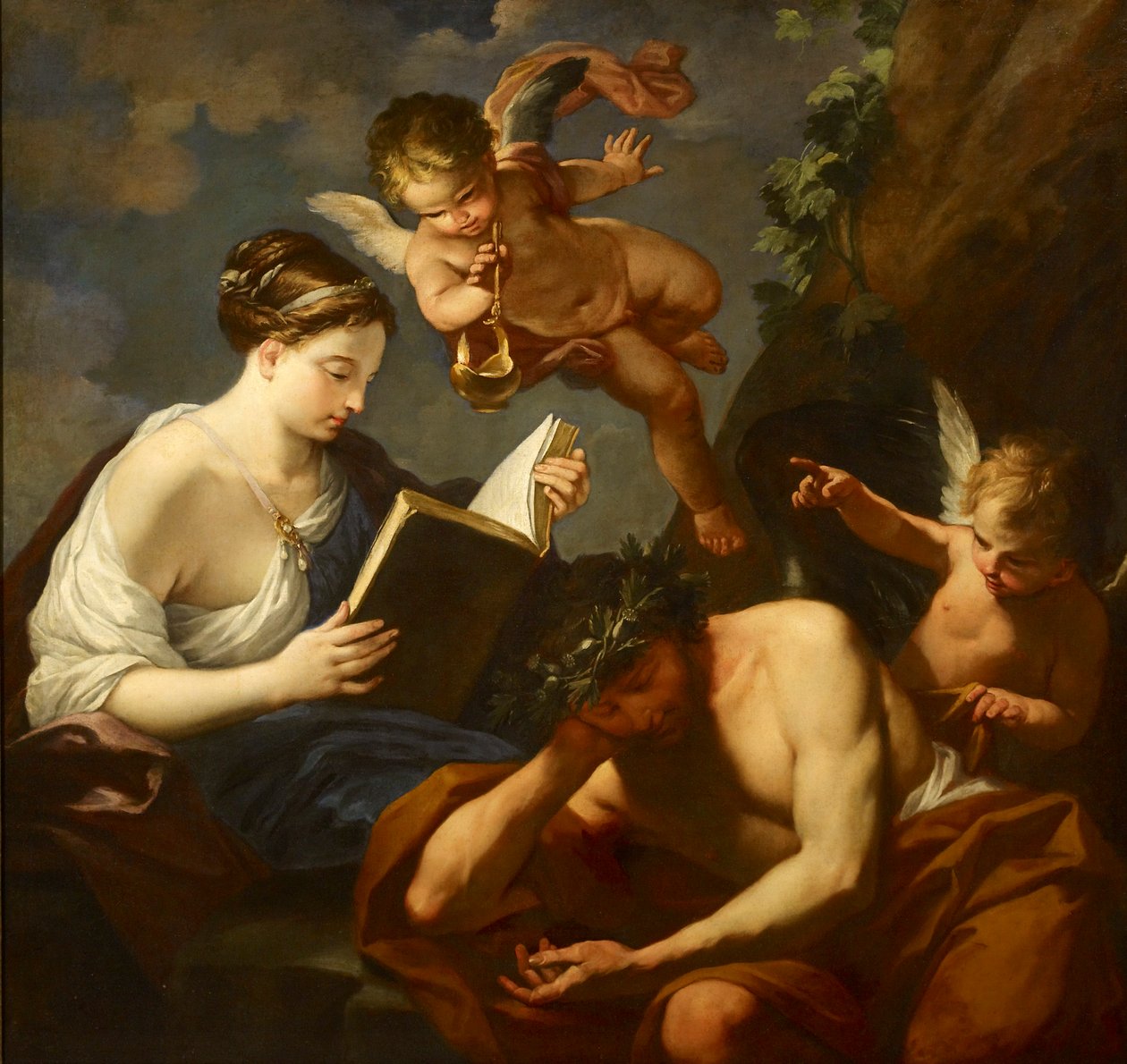 Czujność i zapomnienie miłości, XVII w. autorstwa Carlo Maratta