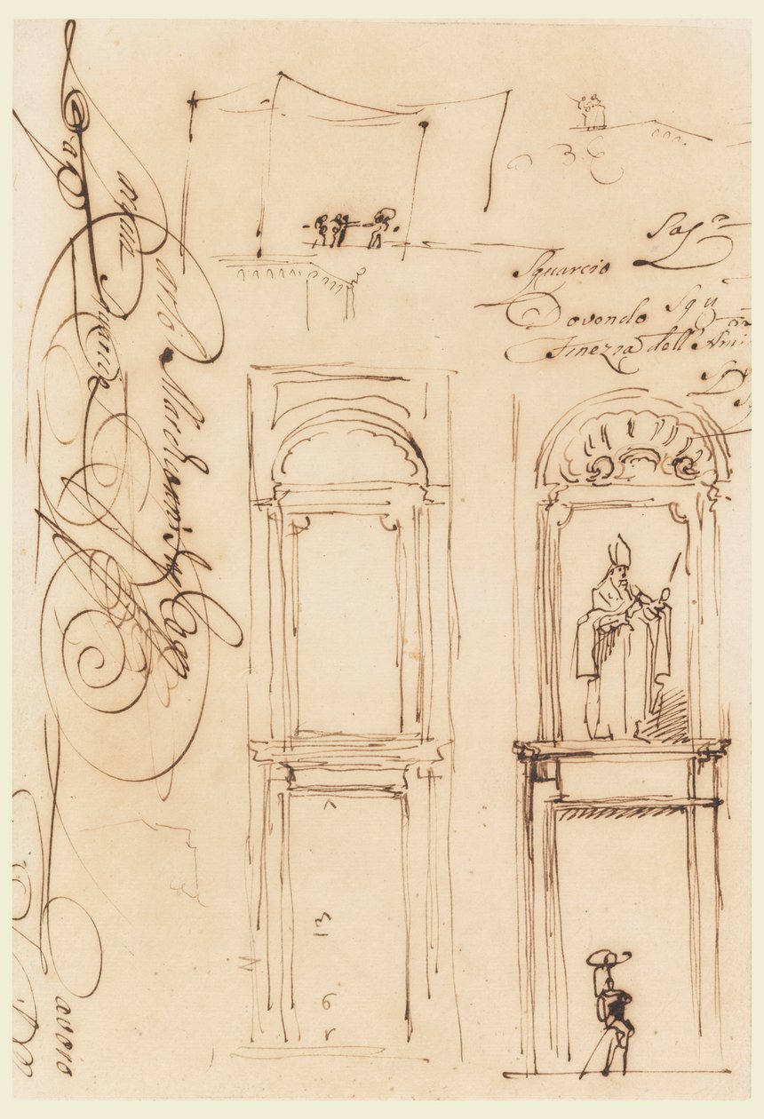 Szkice i skrypt autorstwa Carlo Marchionni