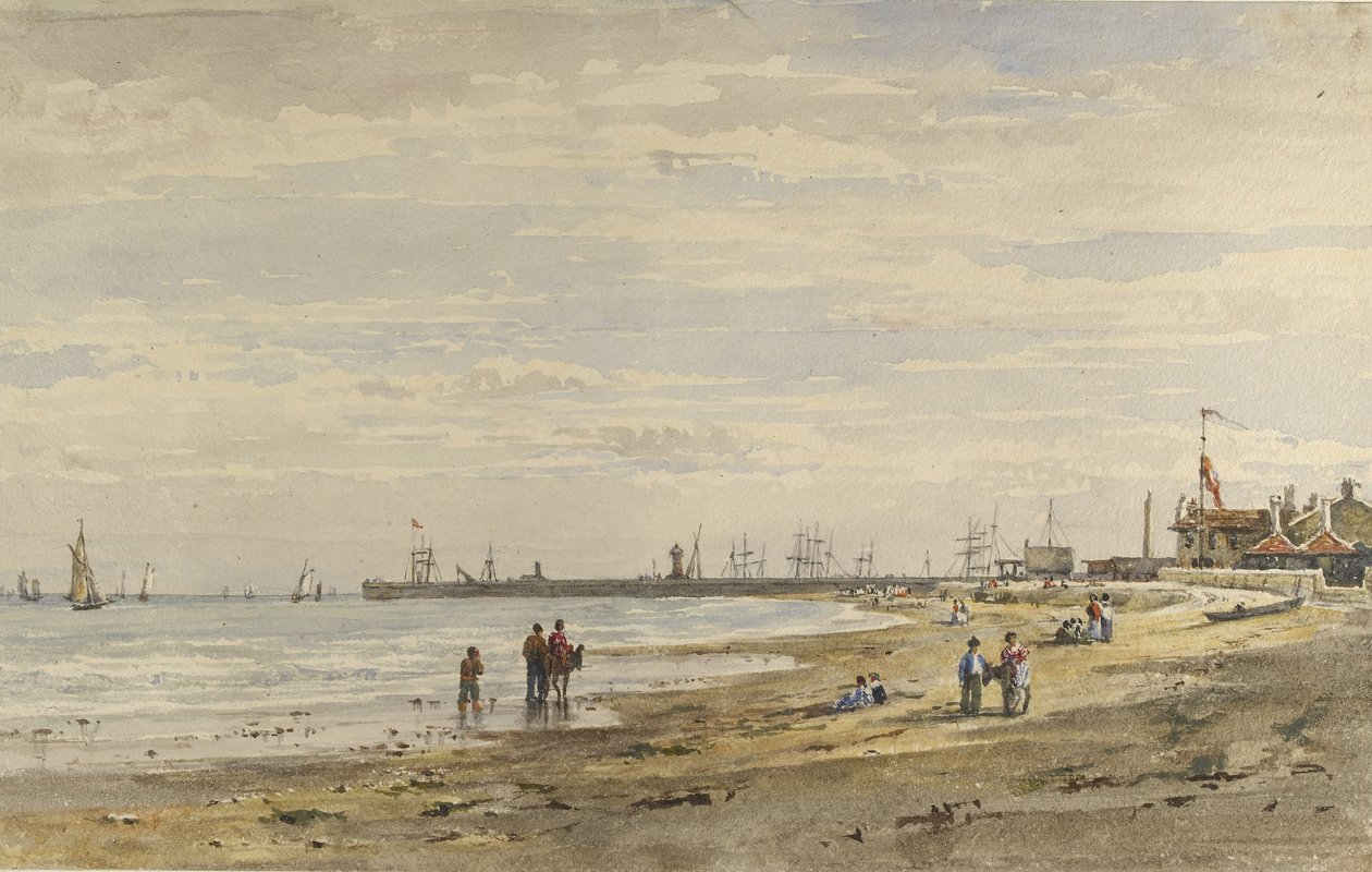 Ramsgate Pier, sierpień 1838 (akwarela na papierze) autorstwa Caroline Davidson