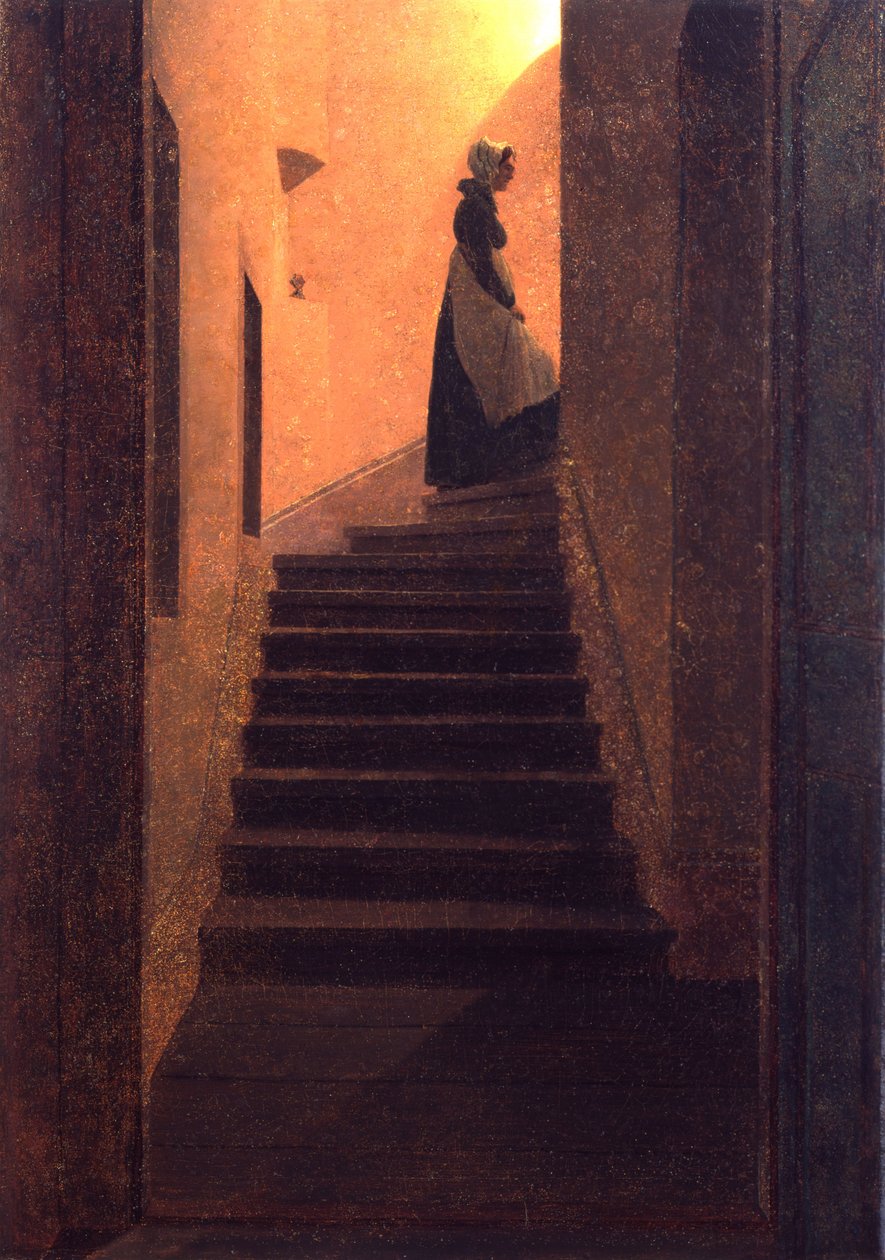 Pani na schodach / Karolina na schodach autorstwa Caspar David Friedrich