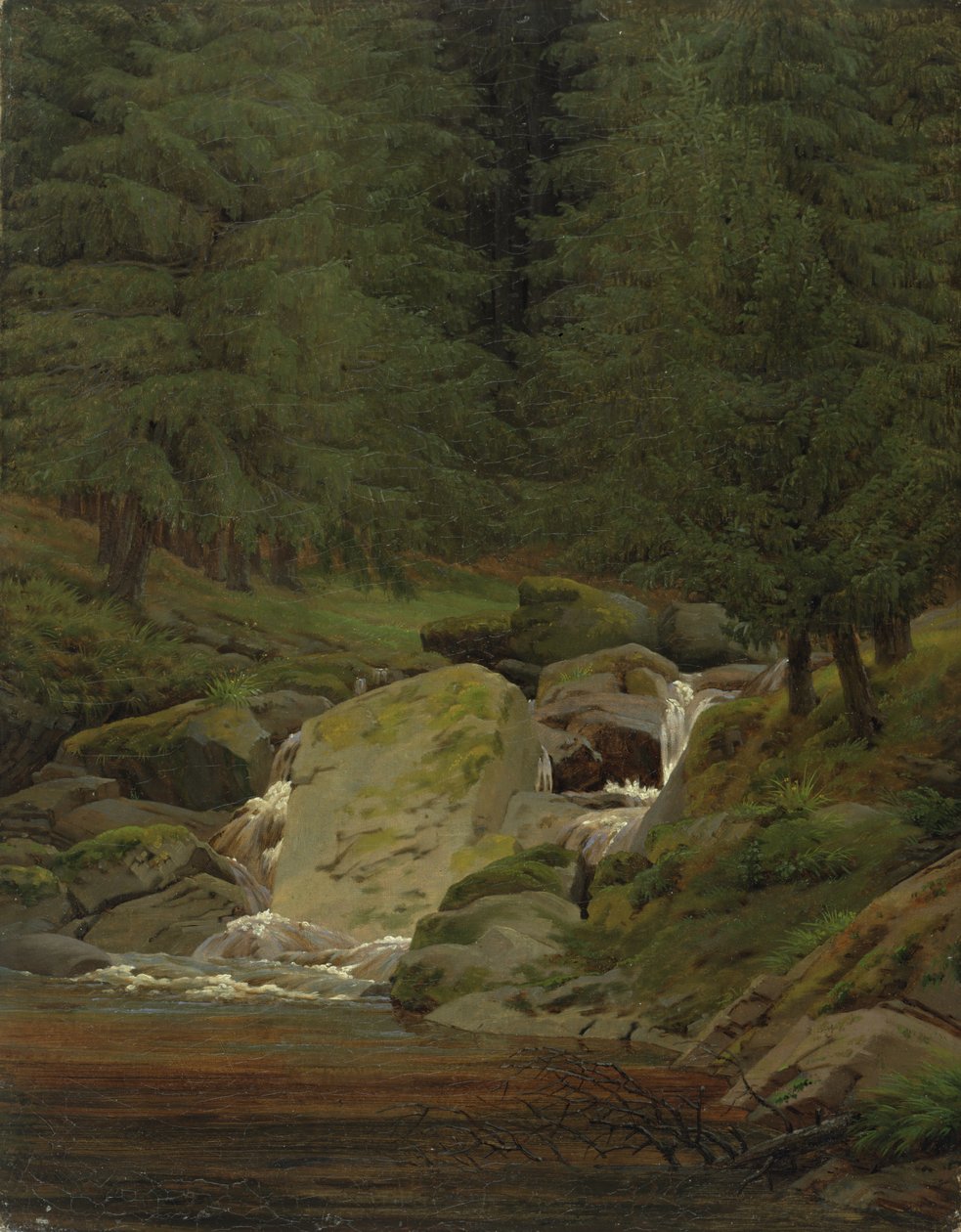 Zieleń przy wodospadzie autorstwa Caspar David Friedrich