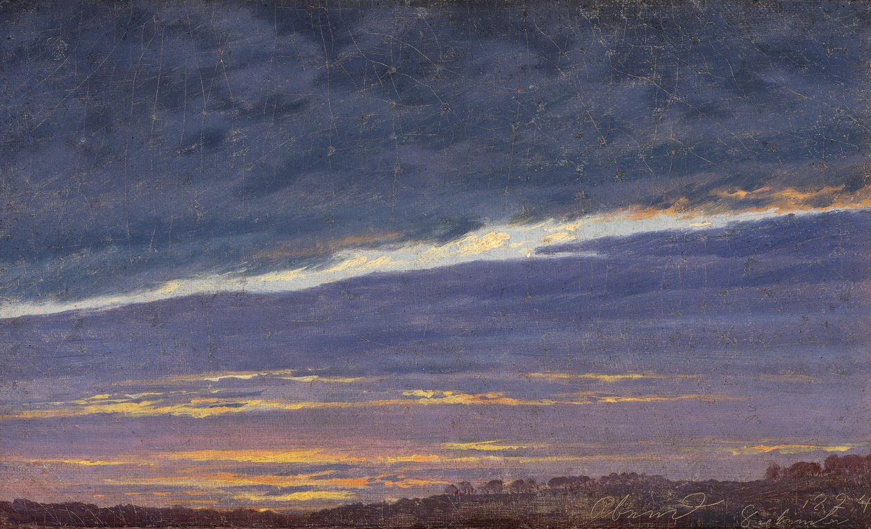 Nocne zachmurzone niebo Wieczór 1824. autorstwa Caspar David Friedrich