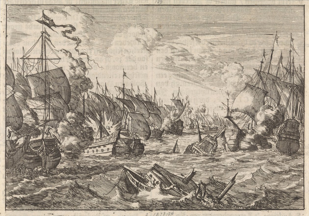 Bitwa pod Solebay, 1672 autorstwa Caspar Luyken