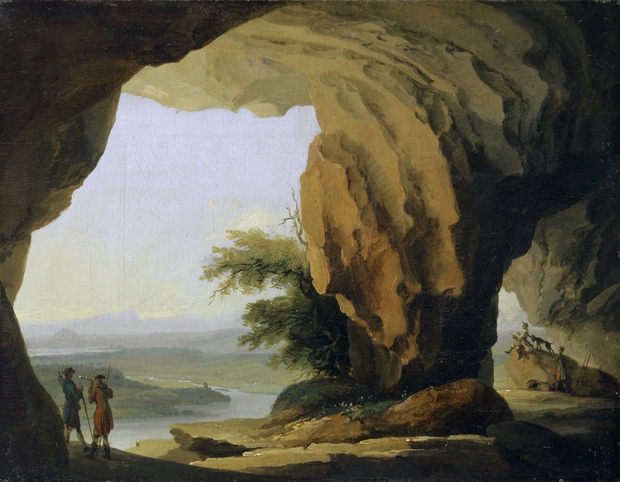 Krajobraz z jaskinią Beatusa, ok.1774-77 autorstwa Caspar Wolf