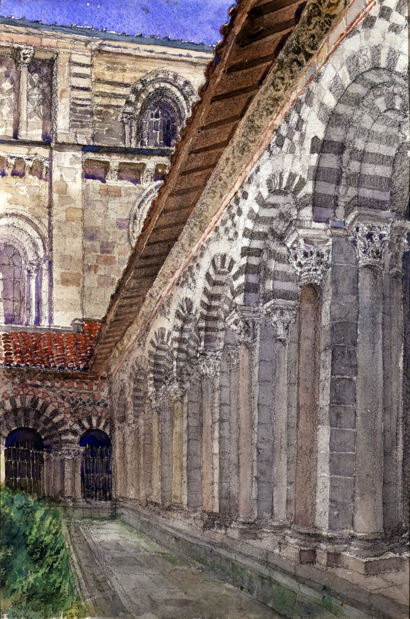 Krużganek katedralny w Le Puy, 1929. autorstwa Cass Gilbert