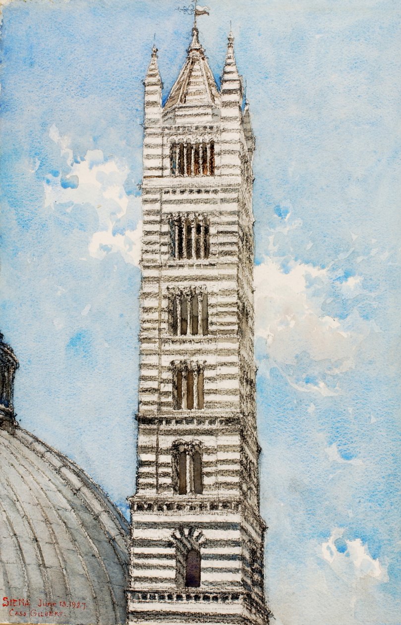 Wieża Katedralna, Siena, 1927. autorstwa Cass Gilbert