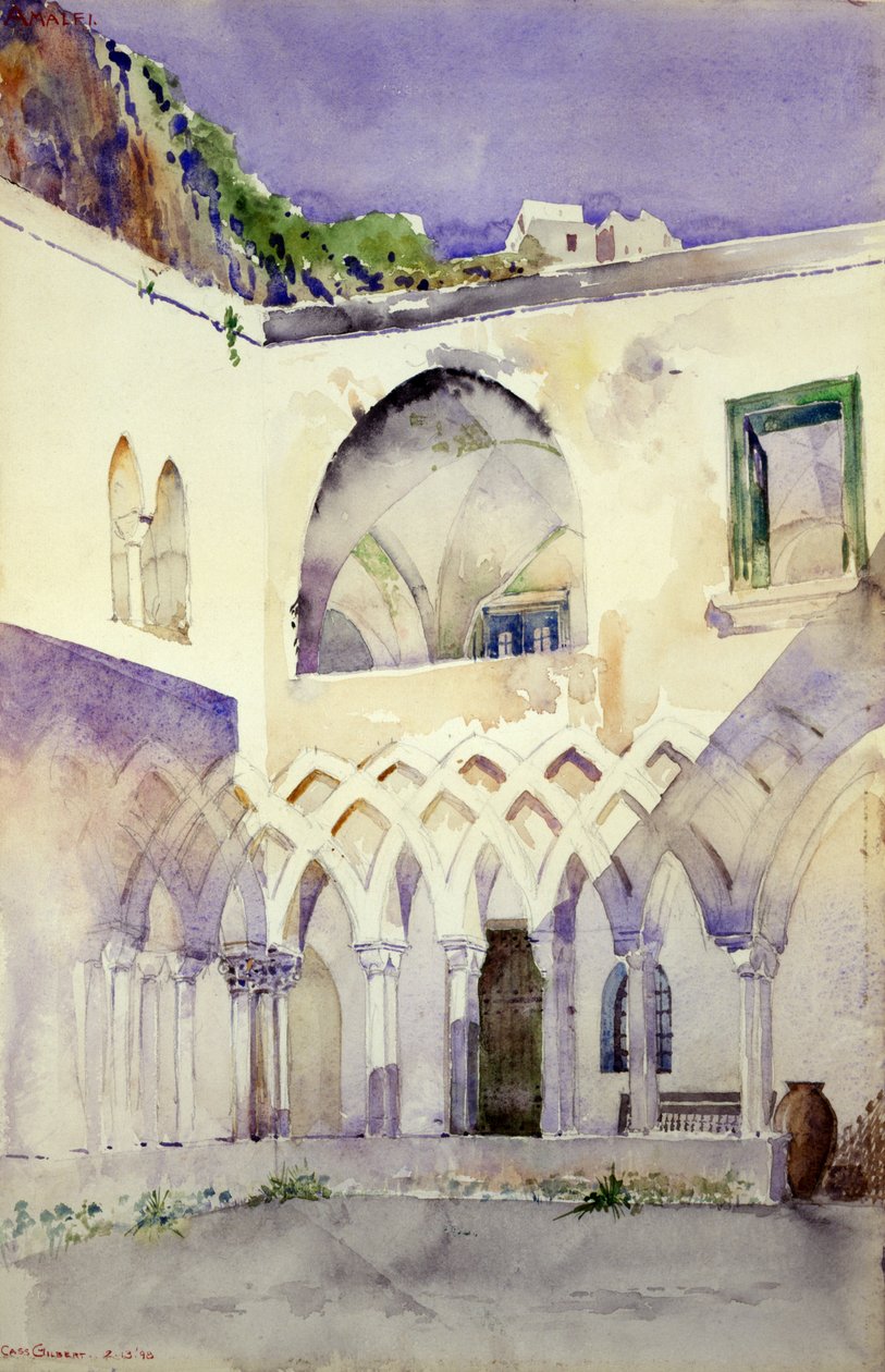 Dziedziniec Klasztoru Kapucynów, Amalfi, 1898 r. autorstwa Cass Gilbert