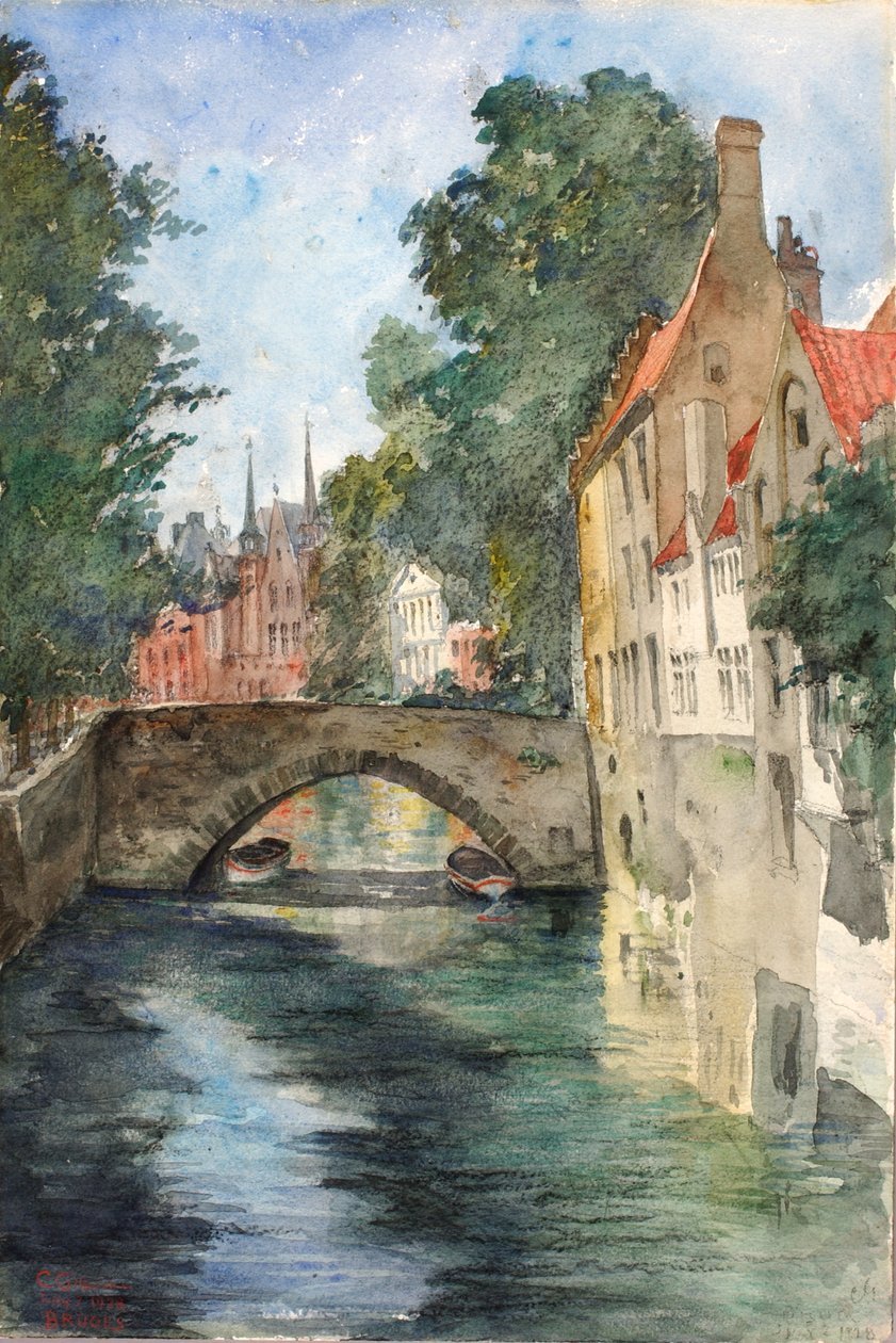 Nad kanałem, Brugia, 1928. autorstwa Cass Gilbert