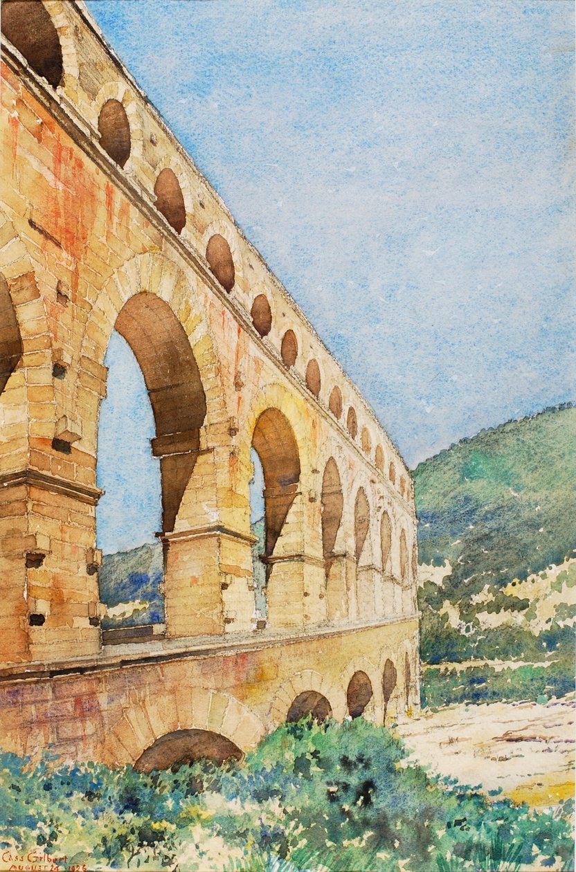 Pont du Gard, Francja autorstwa Cass Gilbert