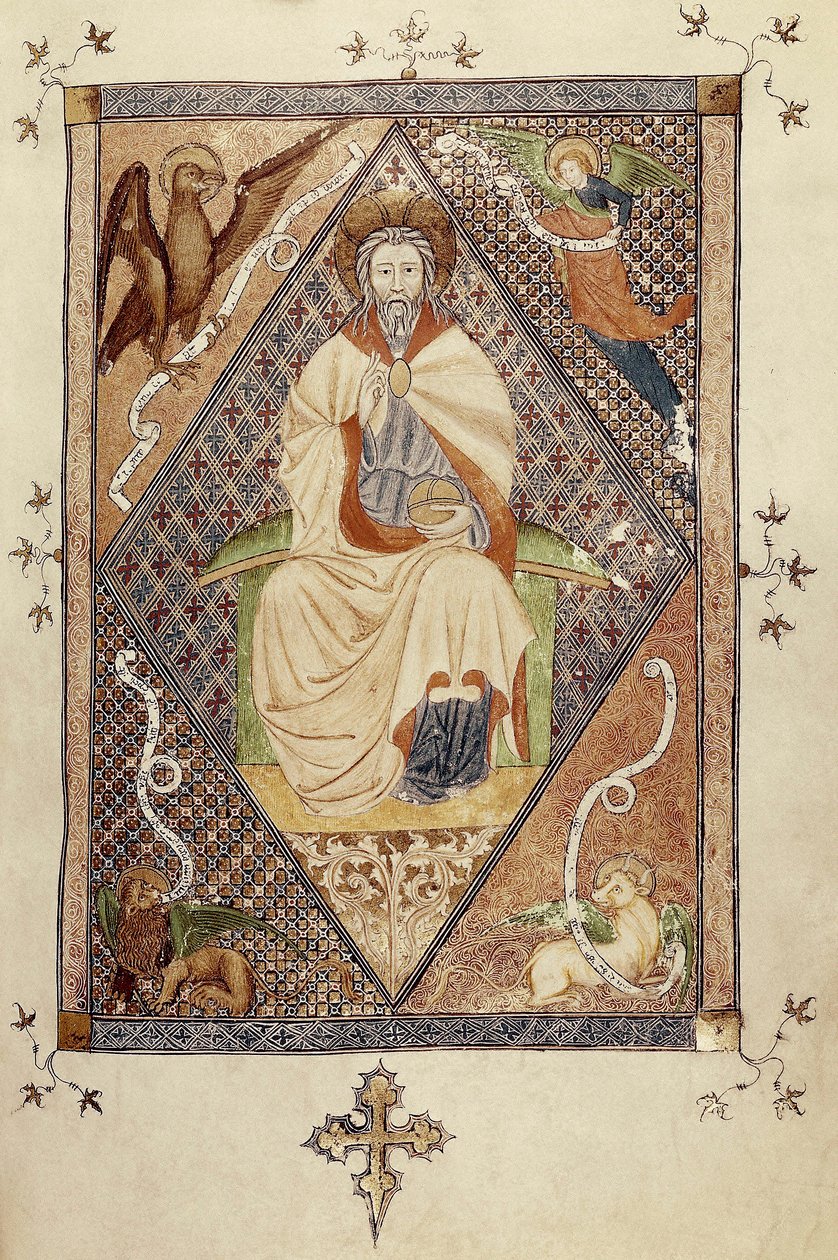 Chrystus w majestacie (w chwale) (miniaturowy) autorstwa Catalan School