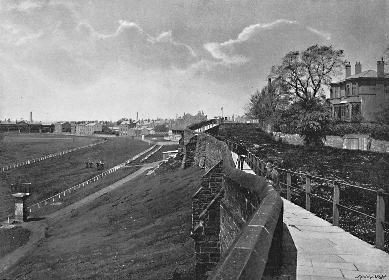 Mur i Roodee, Chester, ok. 1896 r. autorstwa Catherall and Pritchard