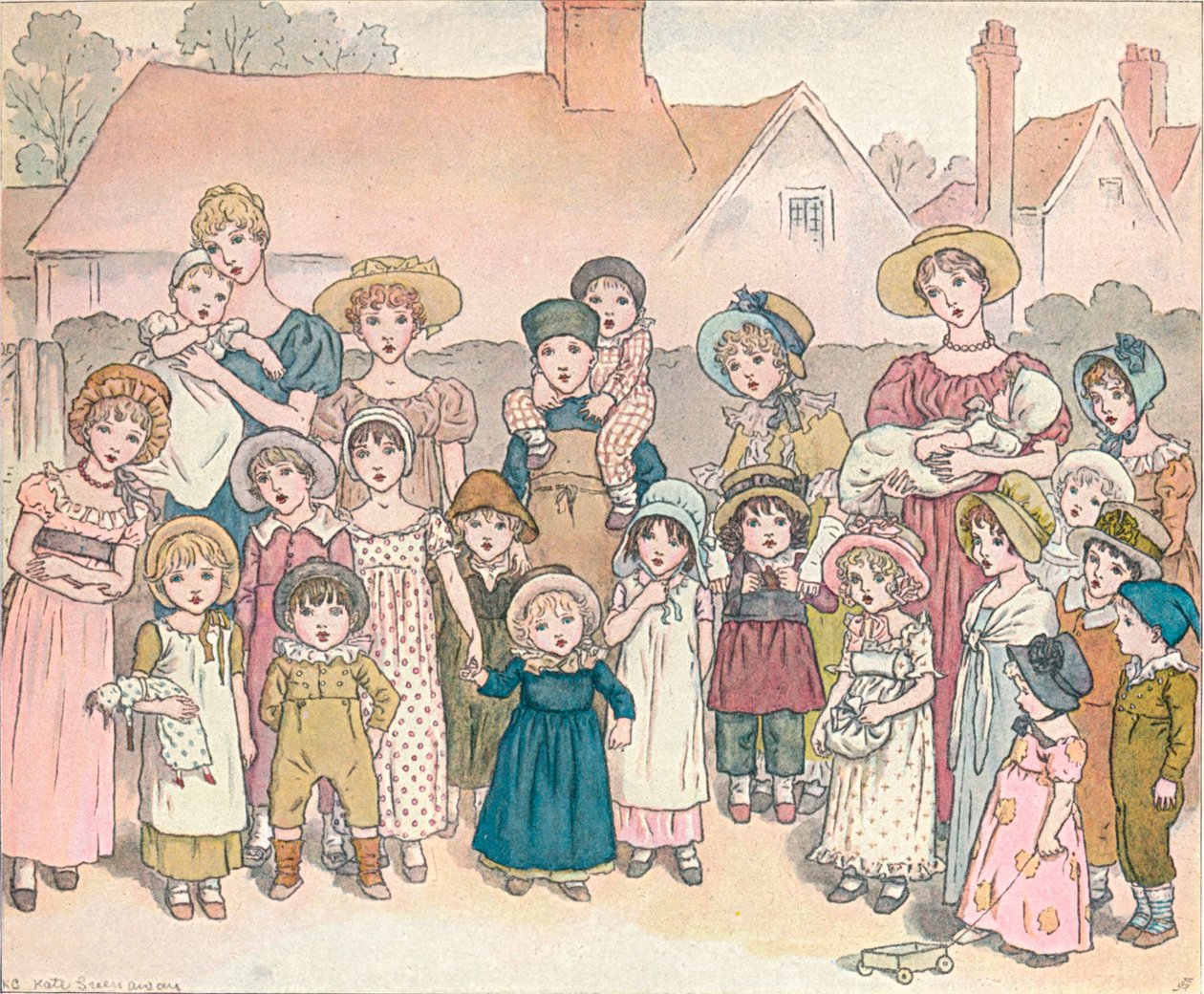 „Pokaz uliczny”, ok. 1892, 1906. autorstwa Catherine Greenaway