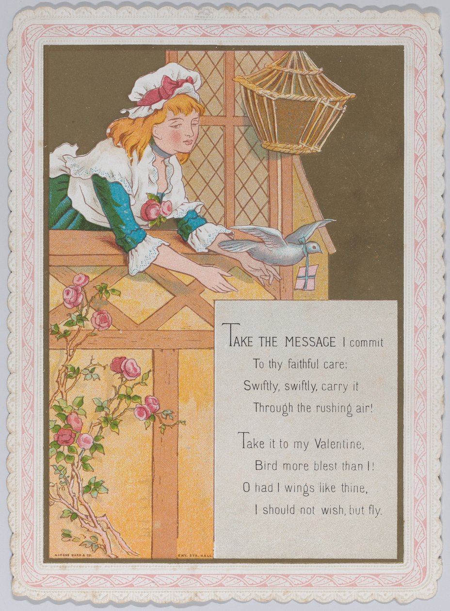 Walentynki, 1874. autorstwa Catherine Greenaway
