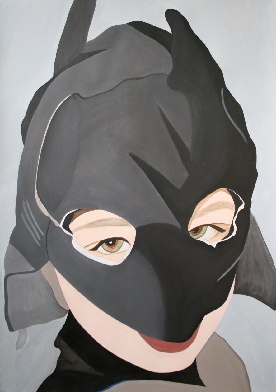 Batboy, 2003 (akryl na papierze) autorstwa Cathy Lomax