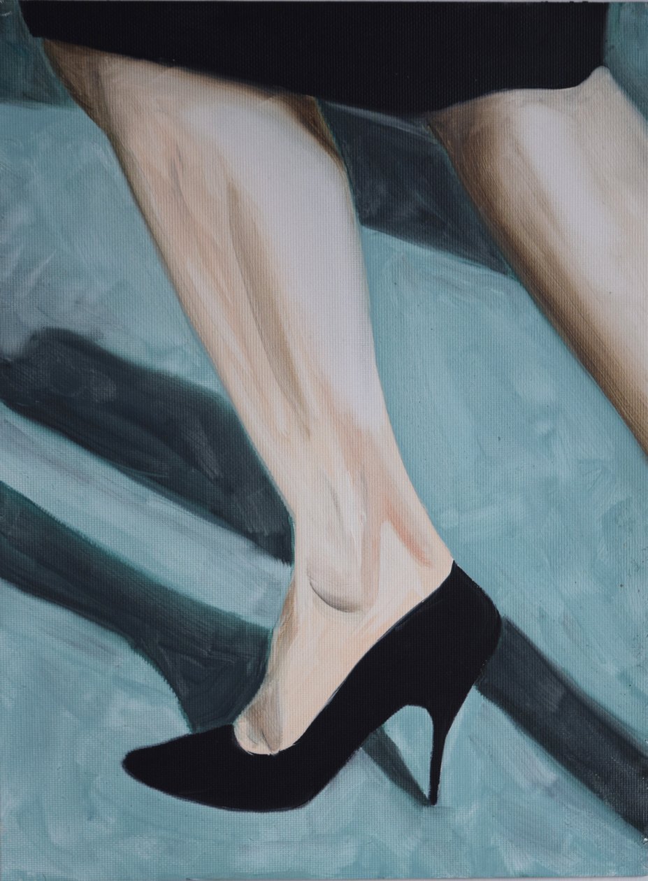 Misfit Legs 2, 2013 (olej na papierze) autorstwa Cathy Lomax