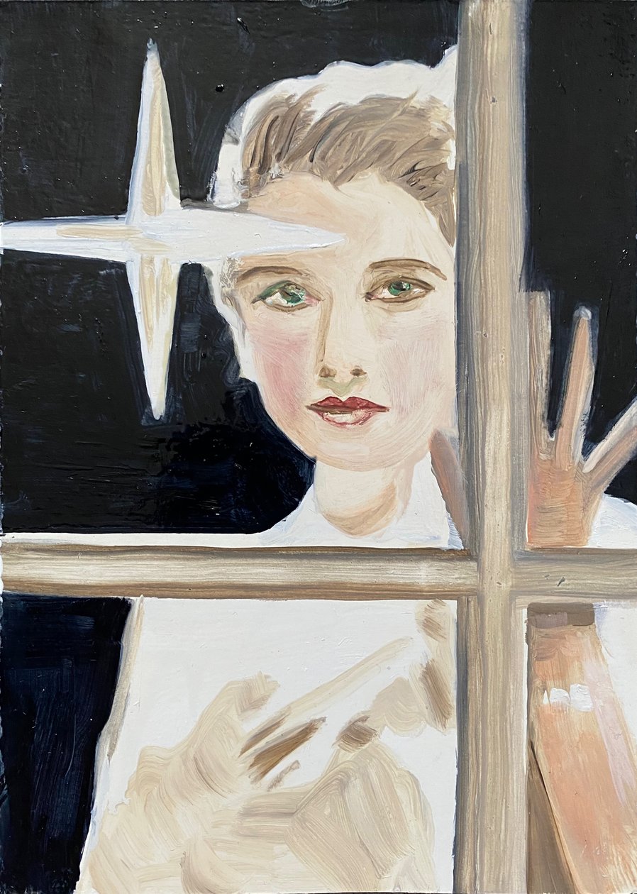 Norma, 2023 (olej na papierze) autorstwa Cathy Lomax