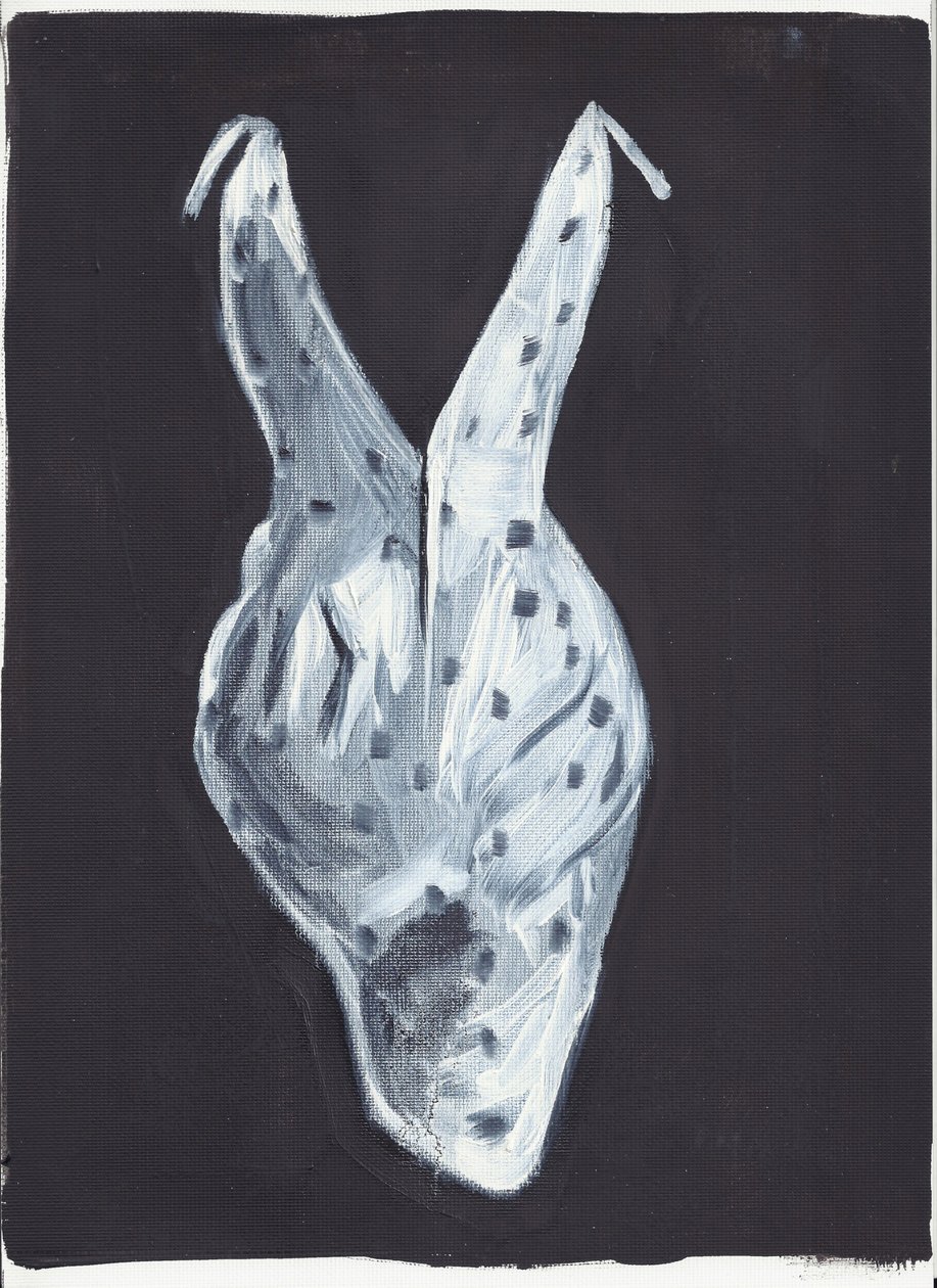 Roslyn, z tyłu, 2012 (olej i akryl na papierze) autorstwa Cathy Lomax