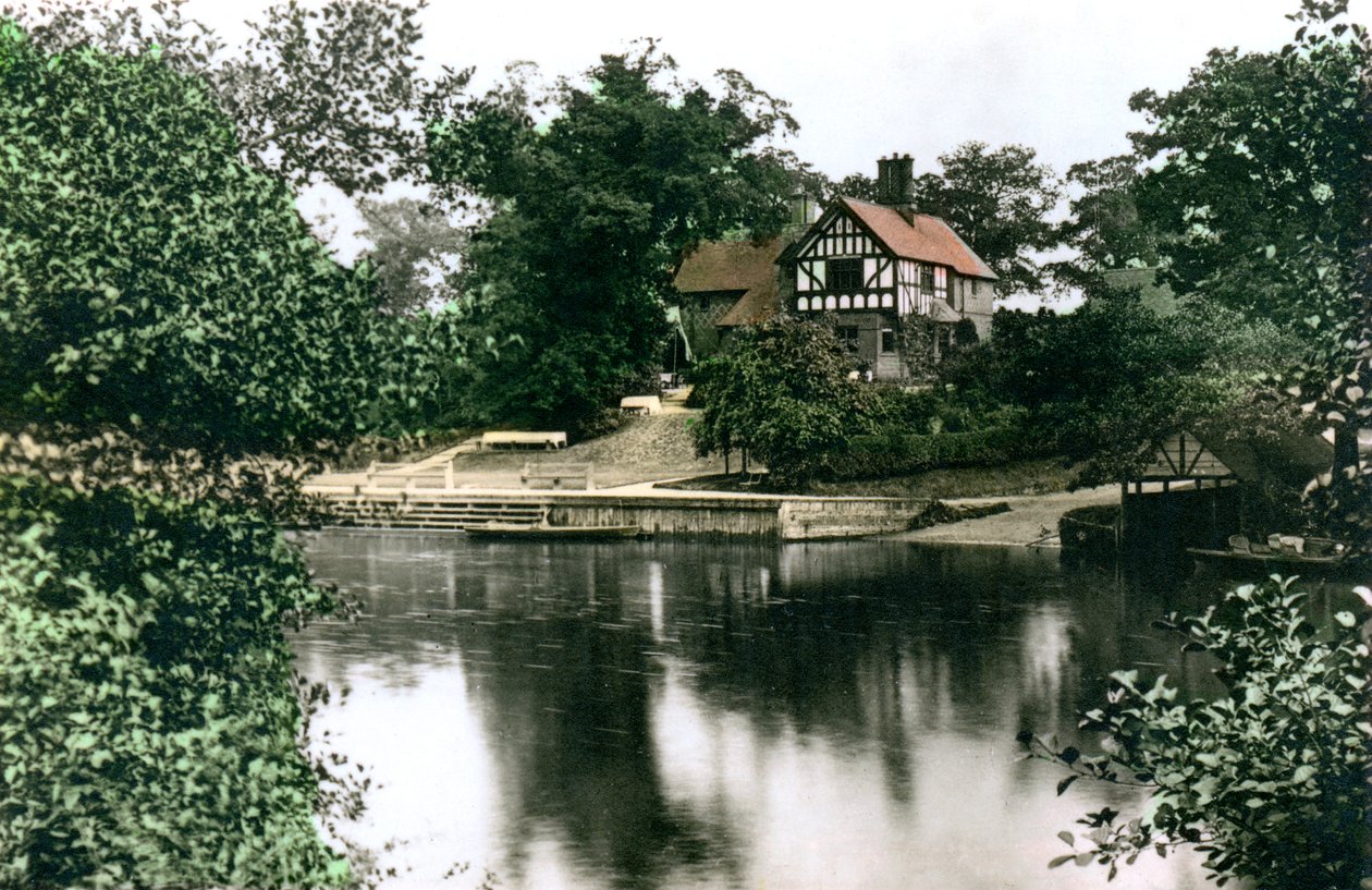 Rzeka Dee w Chester, Cheshire, 1926. autorstwa Cavenders Ltd
