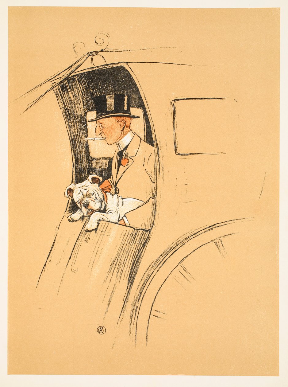 The Extra Passenger, z „Gejowski pies, opowieść o głupim roku” Aldin, Cecil Charles Windsor (1870-1935), opublikował William Heineman, 1905. Ilustracja, 1. wydanie, Kreda i kredka na papierze, autorstwa Cecil Charles Windsor Aldin