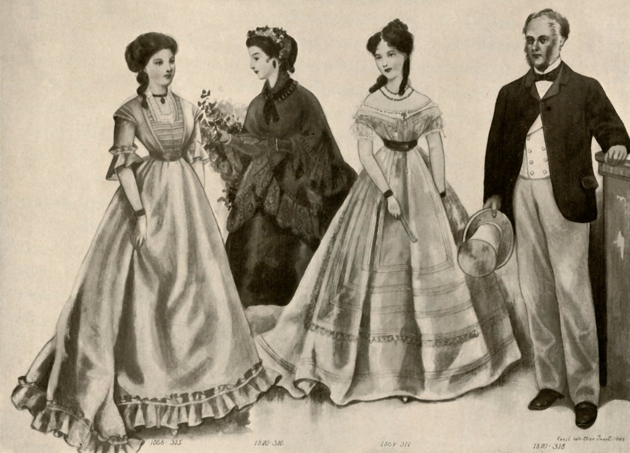 Odzież z lat 1860-1870, 1907, 1937. autorstwa Cecil W. Trout
