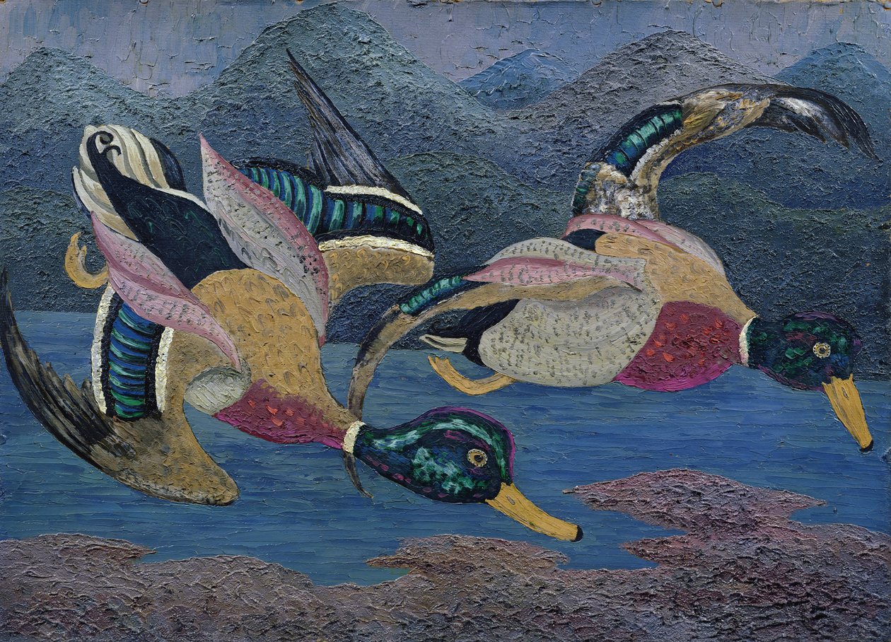 Kaczki (olej na płótnie) autorstwa Cedric Morris