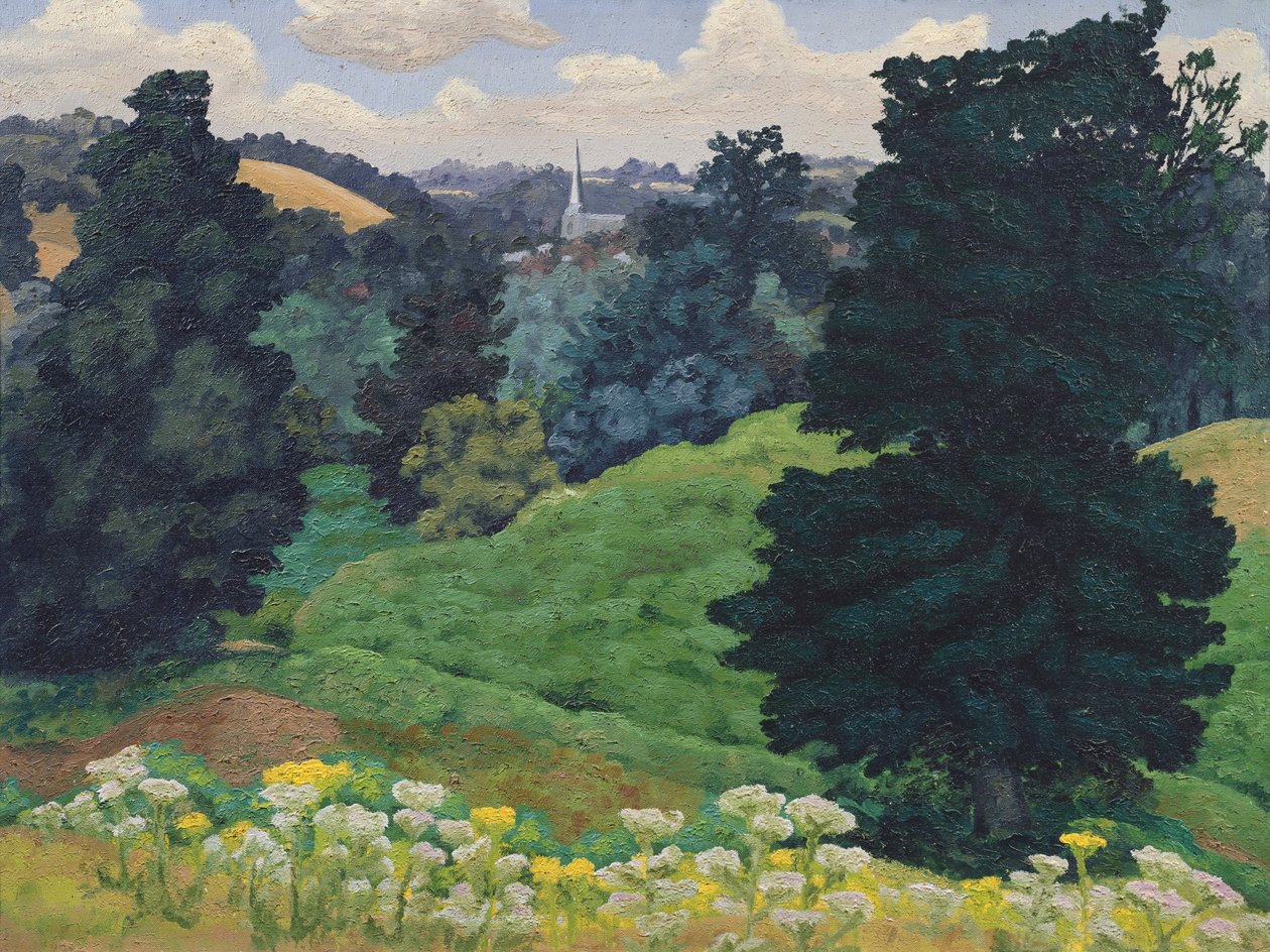Kościół Hadleigh, ok. 1942 r. autorstwa Cedric Morris