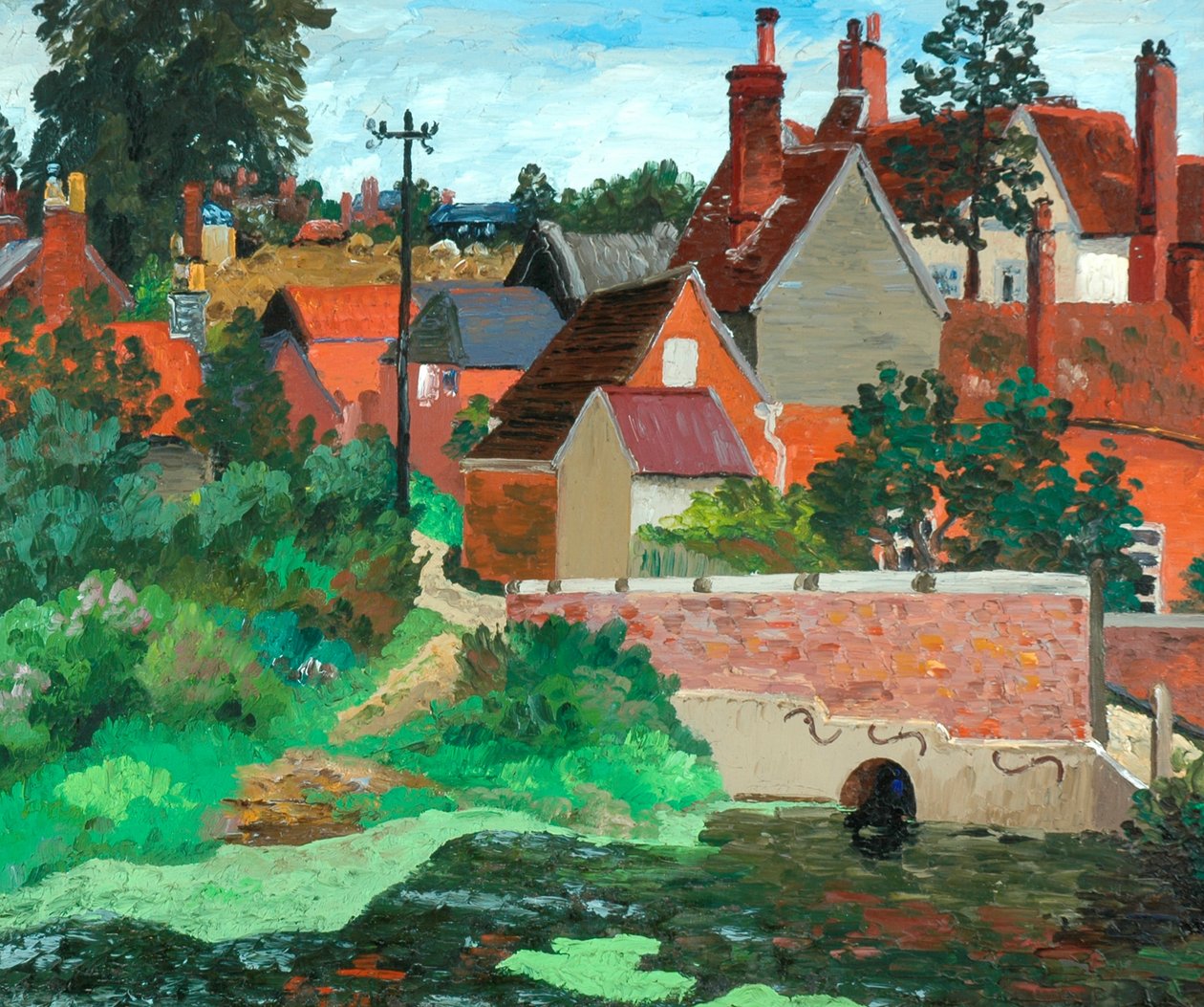 Polstead, Suffolk, ok. 1933 (olej na płótnie) autorstwa Cedric Morris