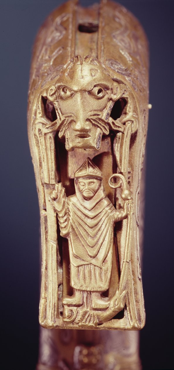 Clonmacnoise Crozier, hrabstwo Offaly, drewno z epoki wikingów owinięte w brązową blachę z inkrustowanym srebrnym detalem z 228692 autorstwa Celtic